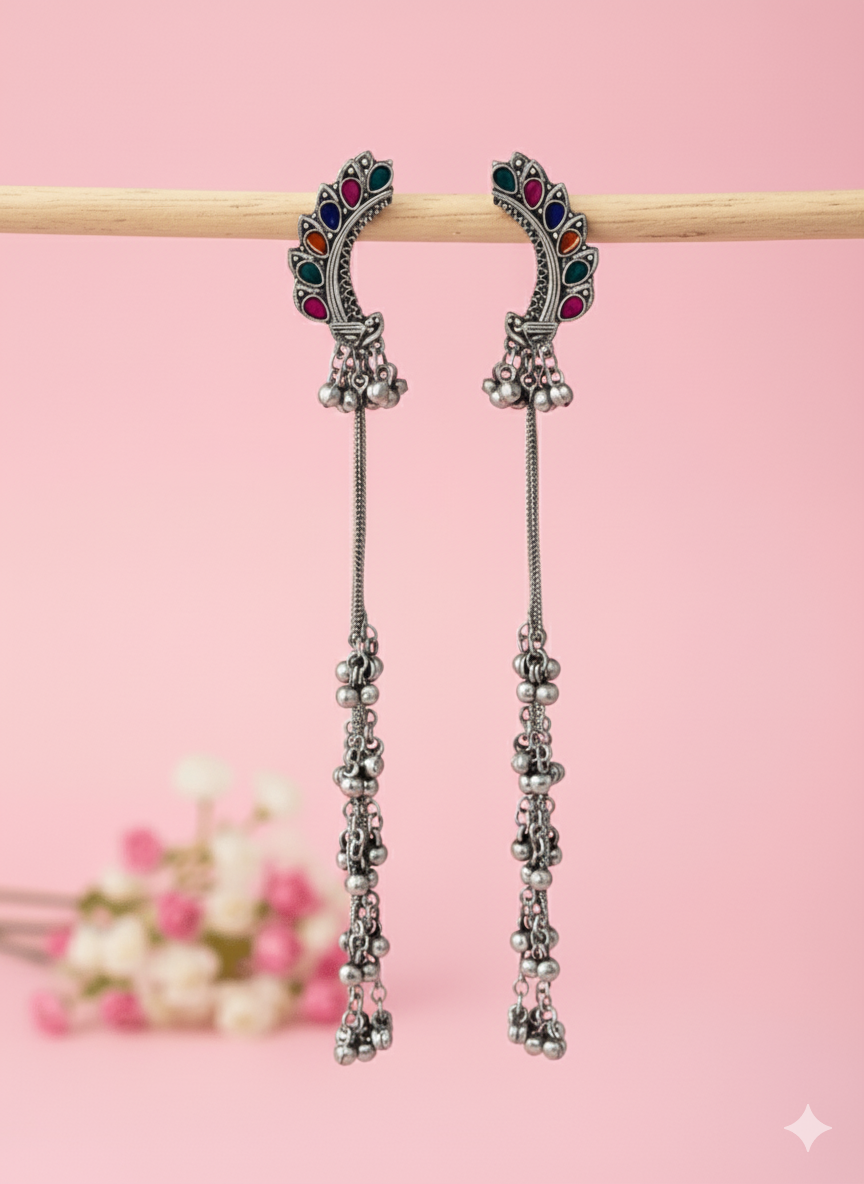 Peacock Design Long Earring