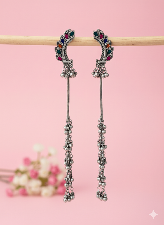 Peacock Design Long Earring